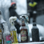 Molotov cocktails prepared in advance by protesters. Euromaidan